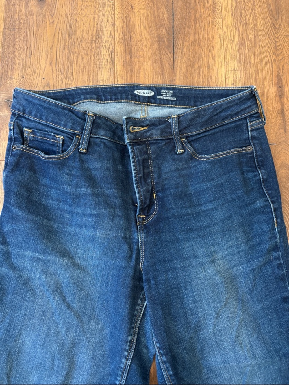 Old Navy Women's Dark Blue Straight-Leg Jeans
